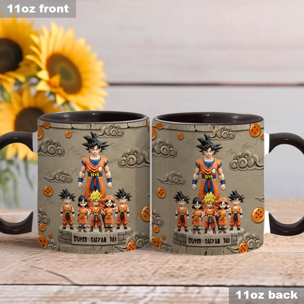Strong Papa - Personalized Seven Balls Accent Mug