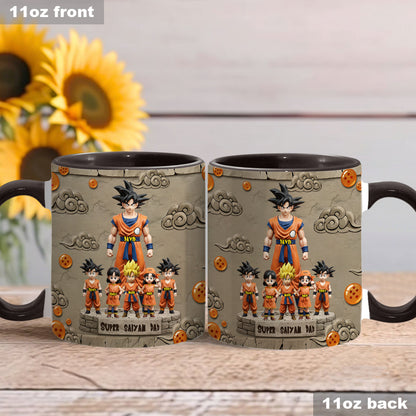 Strong Papa - Personalized Seven Balls Accent Mug