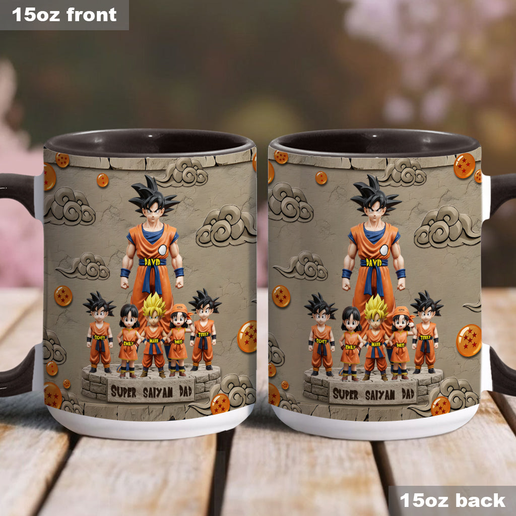 Strong Papa - Personalized Seven Balls Accent Mug
