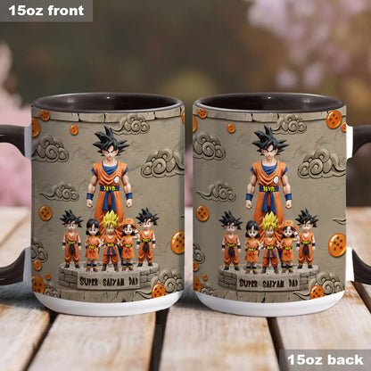 Strong Papa - Personalized Seven Balls Accent Mug