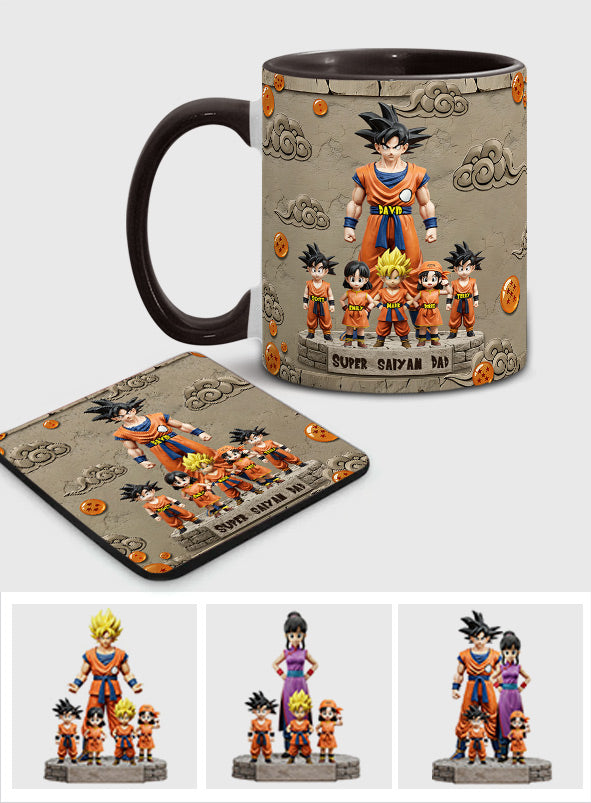 Strong Papa - Personalized Seven Balls Accent Mug