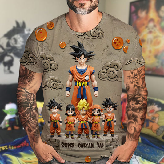 Strong Papa - Personalized Seven Balls All Over Shirt
