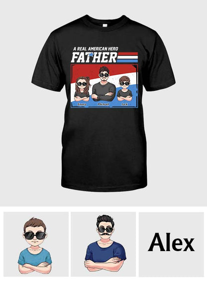 American Hero Dad - Personalized Father T-shirt And Hoodie