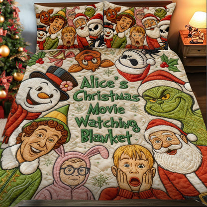 Christmas Movie Watching Blanket - Personalized Bedding Set
