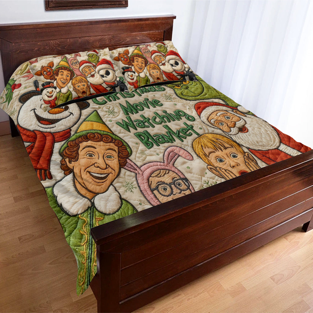 Christmas Movie Watching Blanket - Personalized Bedding Set