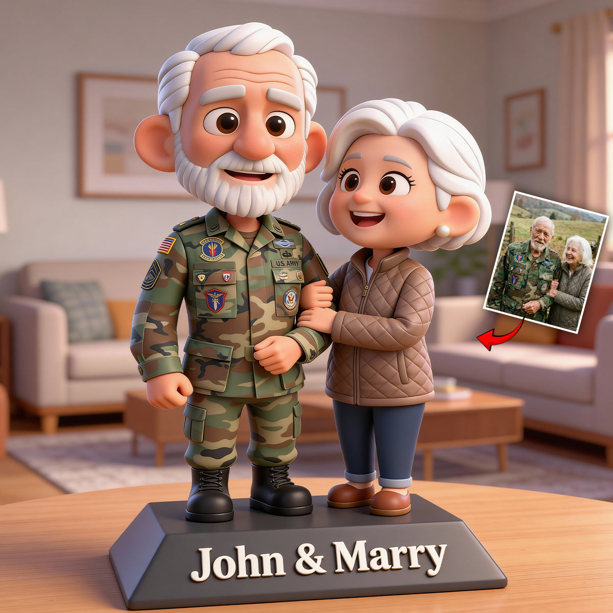 Old Couple Gift - Personalized Couple Custom Shaped Acrylic Plaque