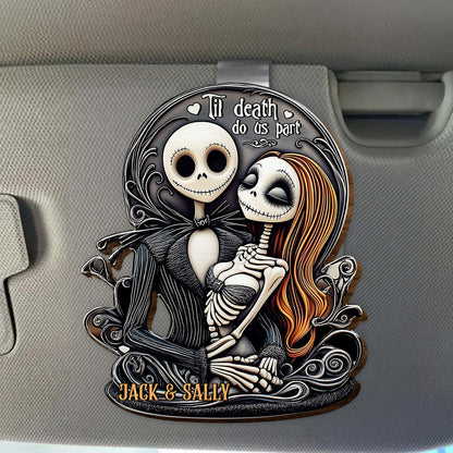 Til Death Do Us Part - Personalized Nightmare Shaped Car Visor Clip