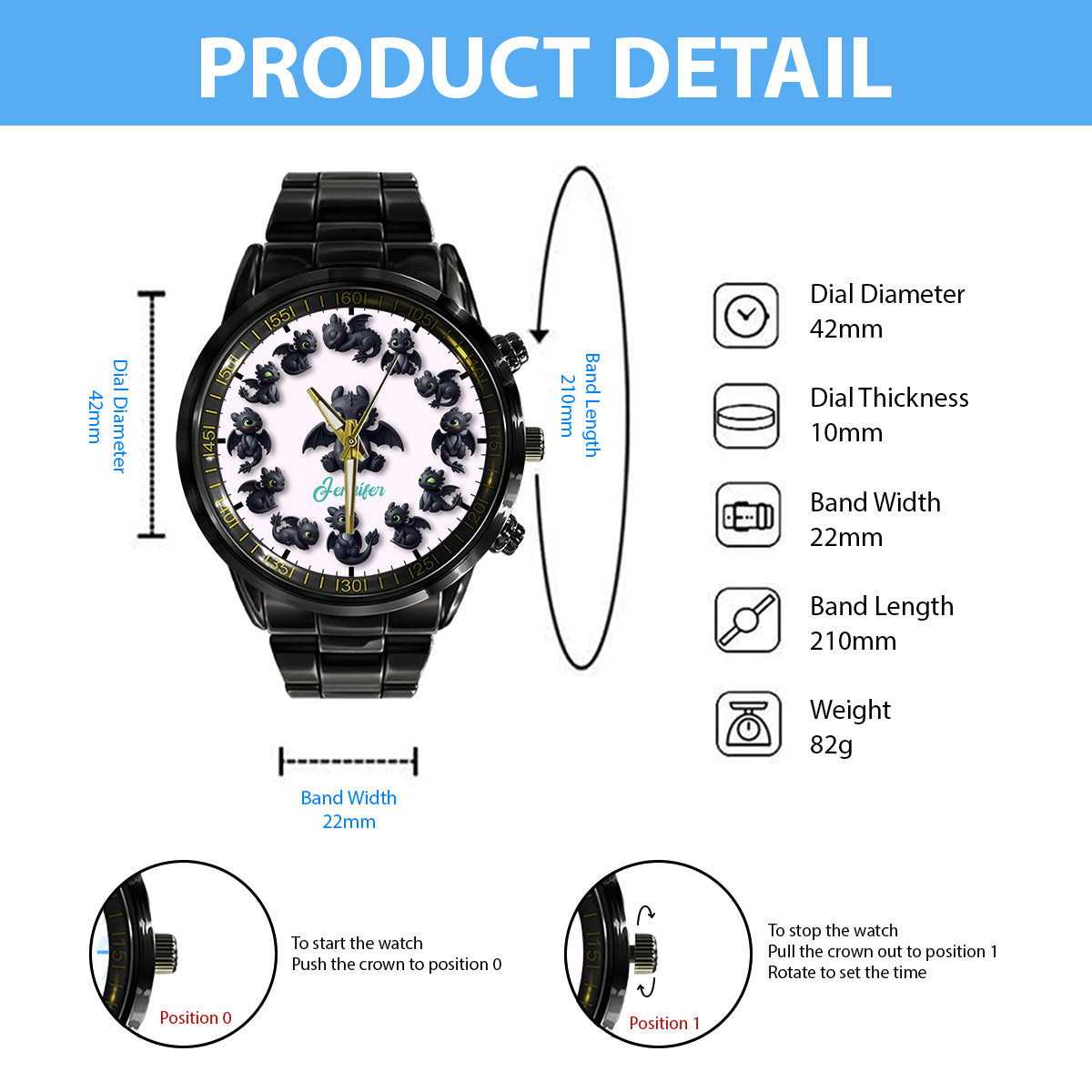 Adorable Dragon - Personalized Mouse Hand Watch
