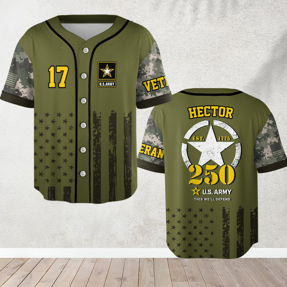 This We'll Defend - Personalized Veteran Baseball Jersey