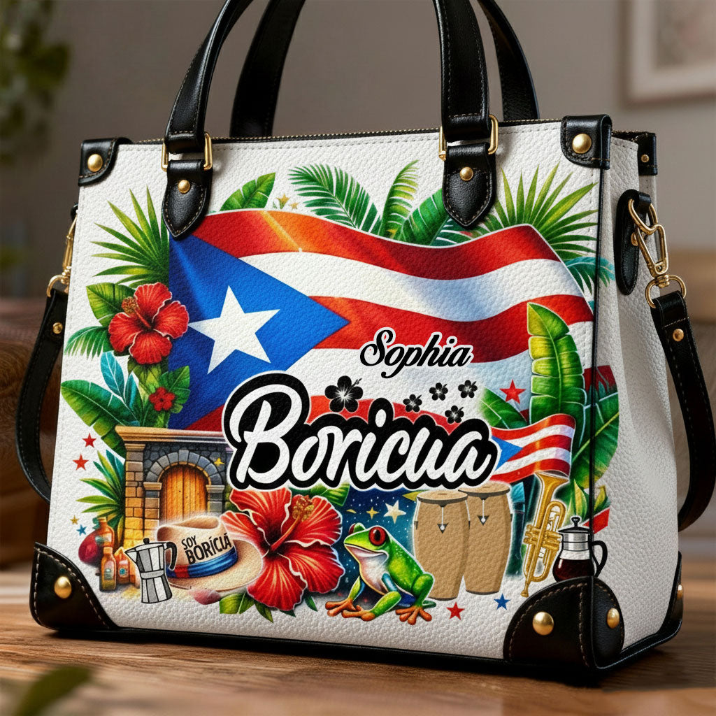 Boricua - Personalized Expats Leather Handbag