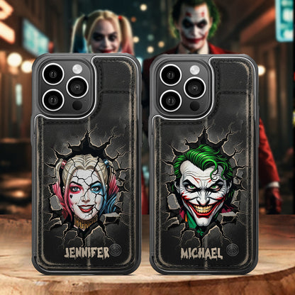 The Mad Love - Personalized Horror Character Fully Printed Wallet Phone Case