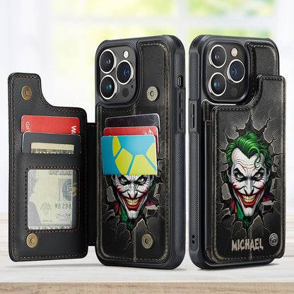 The Mad Love - Personalized Horror Character Fully Printed Wallet Phone Case