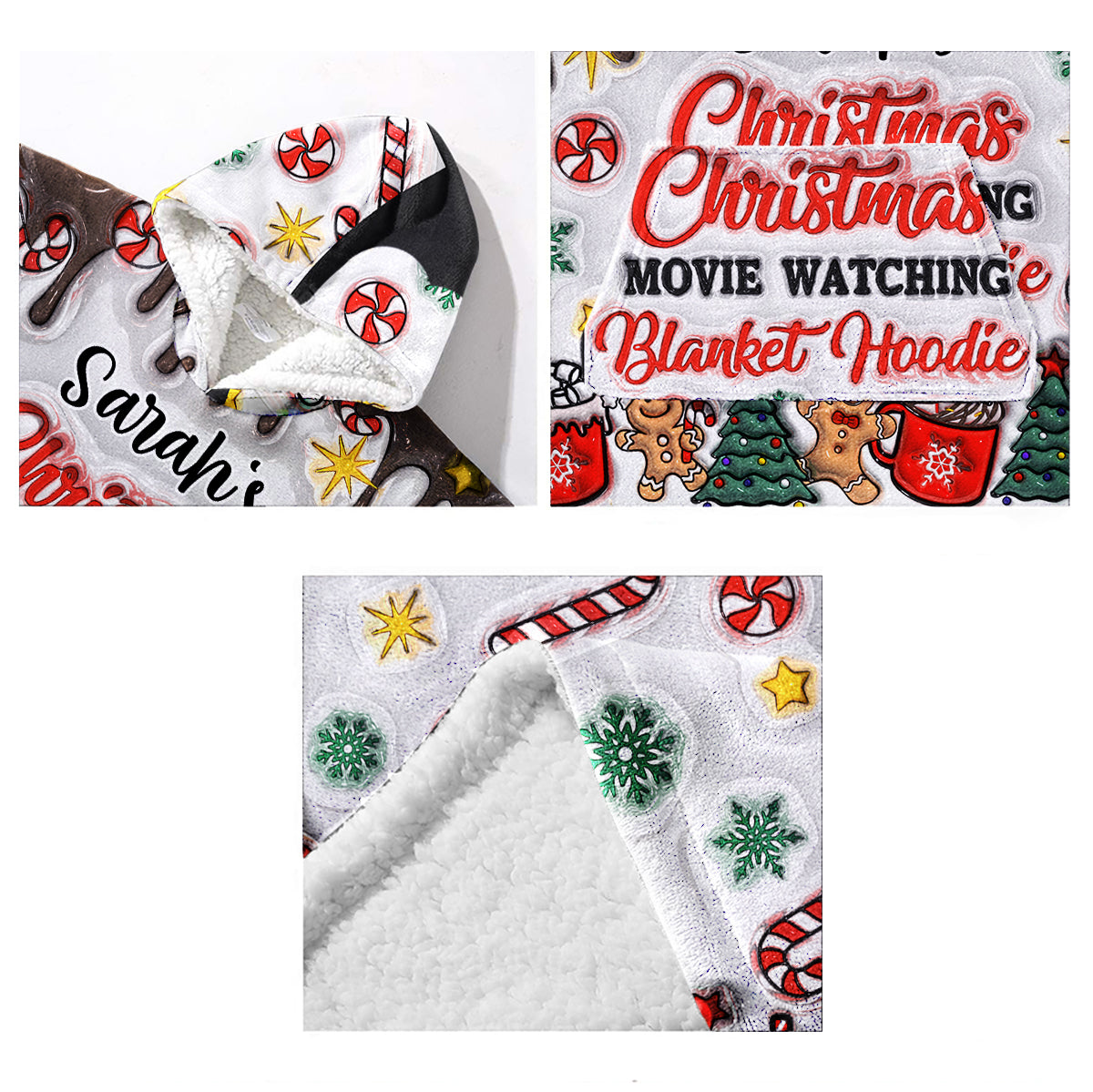 Christmas Movie Watching Blanket Hoodie - Personalized Blanket Hoodie