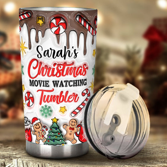 Christmas Movie Watching Tumbler - Personalized Tumbler
