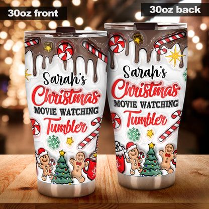 Christmas Movie Watching Tumbler - Personalized Tumbler
