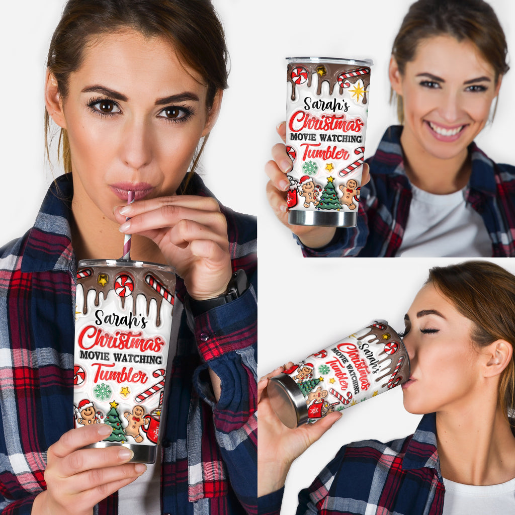 Christmas Movie Watching Tumbler - Personalized Tumbler