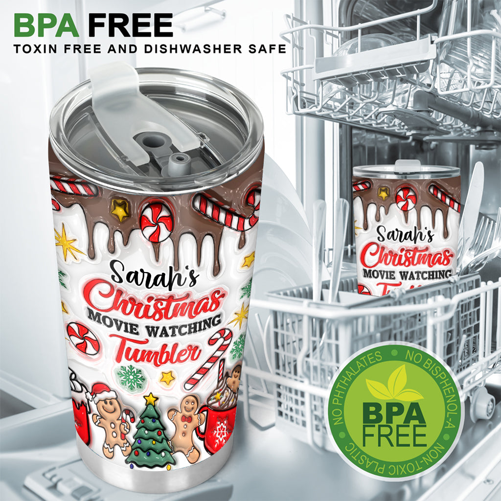 Christmas Movie Watching Tumbler - Personalized Tumbler