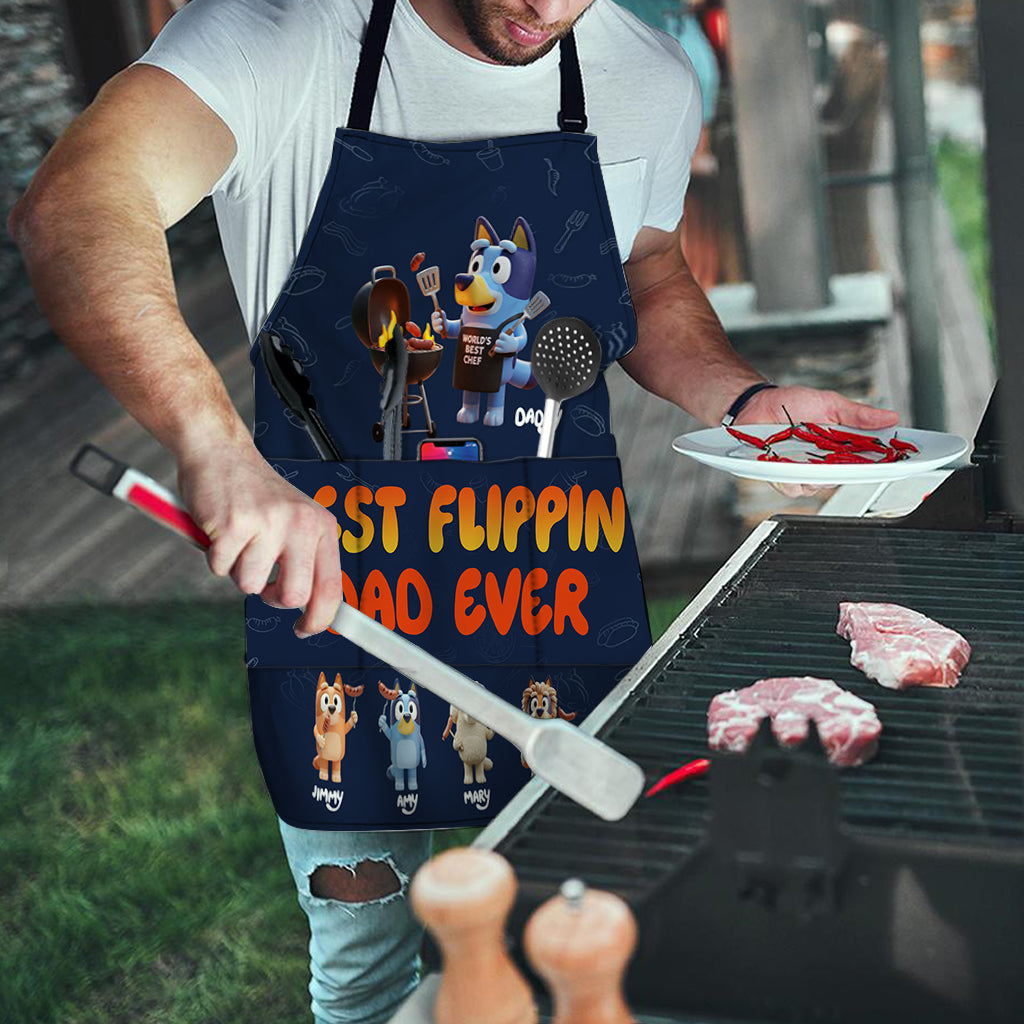Best Daddy Ever - Personalized Blue Dog Apron