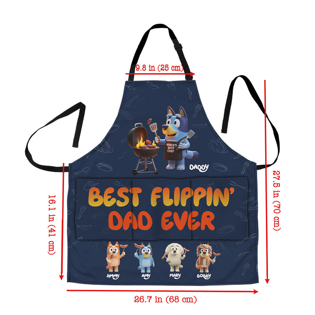 Best Daddy Ever - Personalized Blue Dog Apron