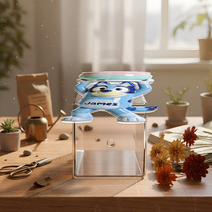 Happy Dog - Personalized Blue Dog Acrylic Pot