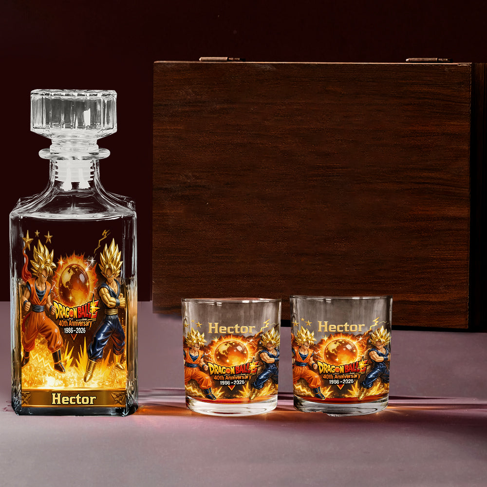 40th Anniversary - Personalized Seven Balls Whiskey Decanter Set