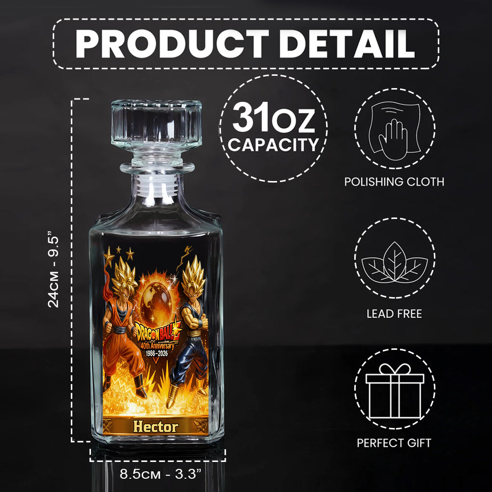40th Anniversary - Personalized Seven Balls Whiskey Decanter Set