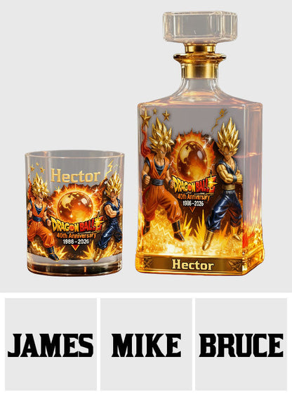 40th Anniversary - Personalized Seven Balls Whiskey Decanter Set