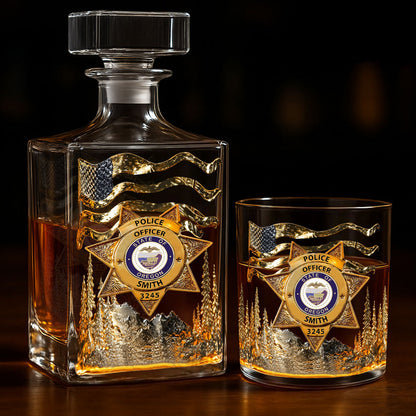 Serve And Protect - Personalized Police Officer Whiskey Glass