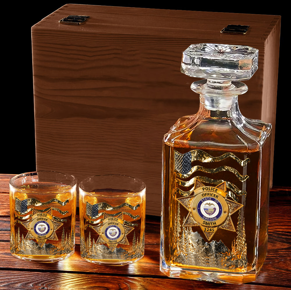 Serve And Protect - Personalized Police Officer Whiskey Glass