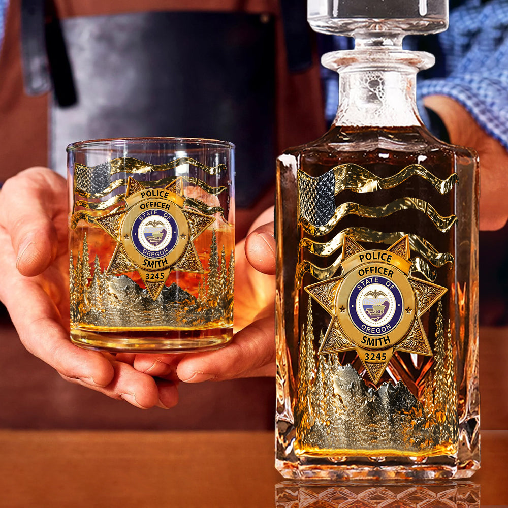 Serve And Protect - Personalized Police Officer Whiskey Glass