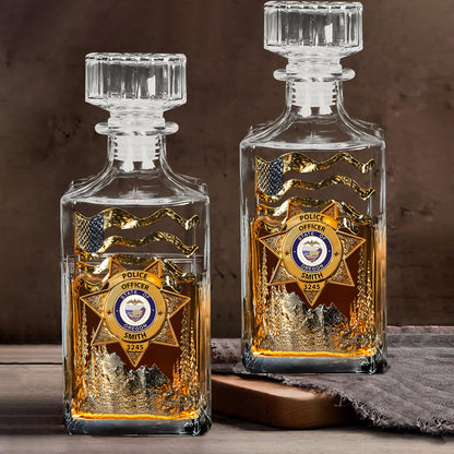 Serve And Protect - Personalized Police Officer Whiskey Glass