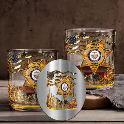 Serve And Protect - Personalized Police Officer Whiskey Glass
