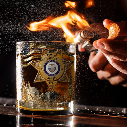 Serve And Protect - Personalized Police Officer Whiskey Glass