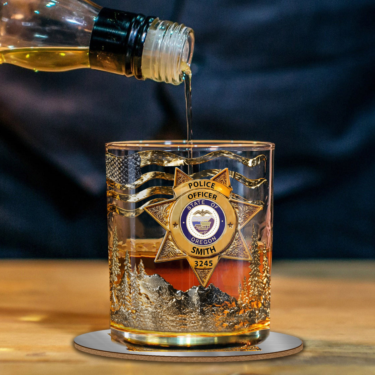 Serve And Protect - Personalized Police Officer Whiskey Glass
