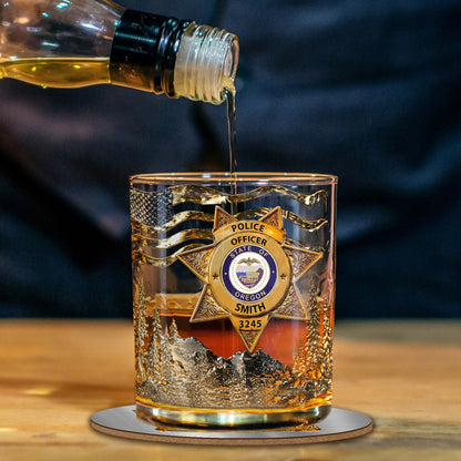 Serve And Protect - Personalized Police Officer Whiskey Glass