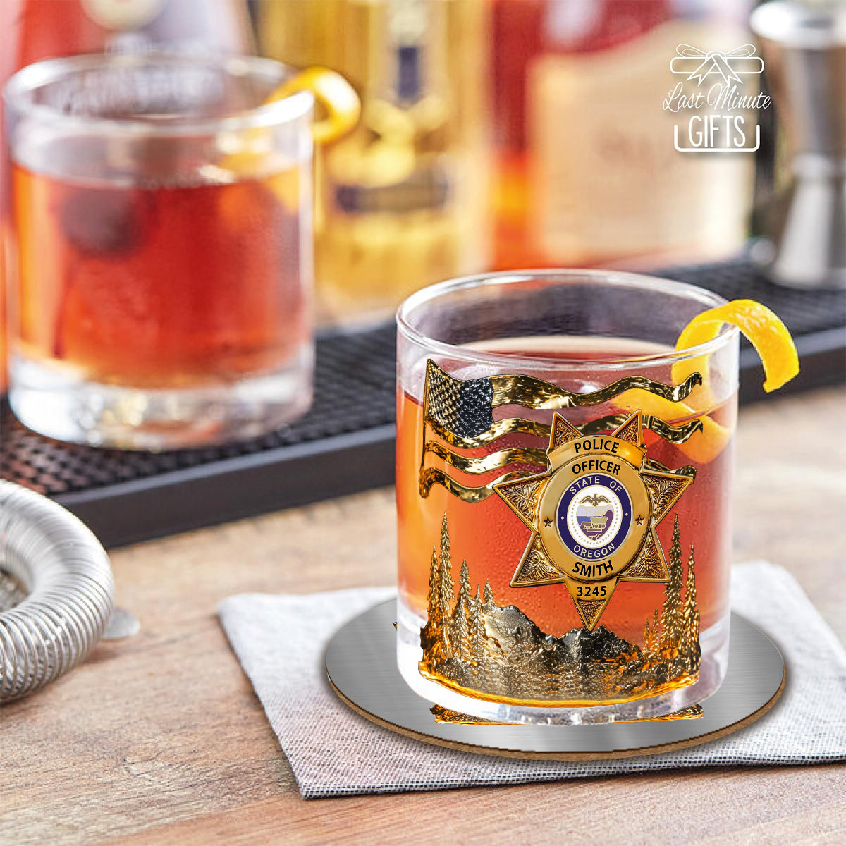 Serve And Protect - Personalized Police Officer Whiskey Glass
