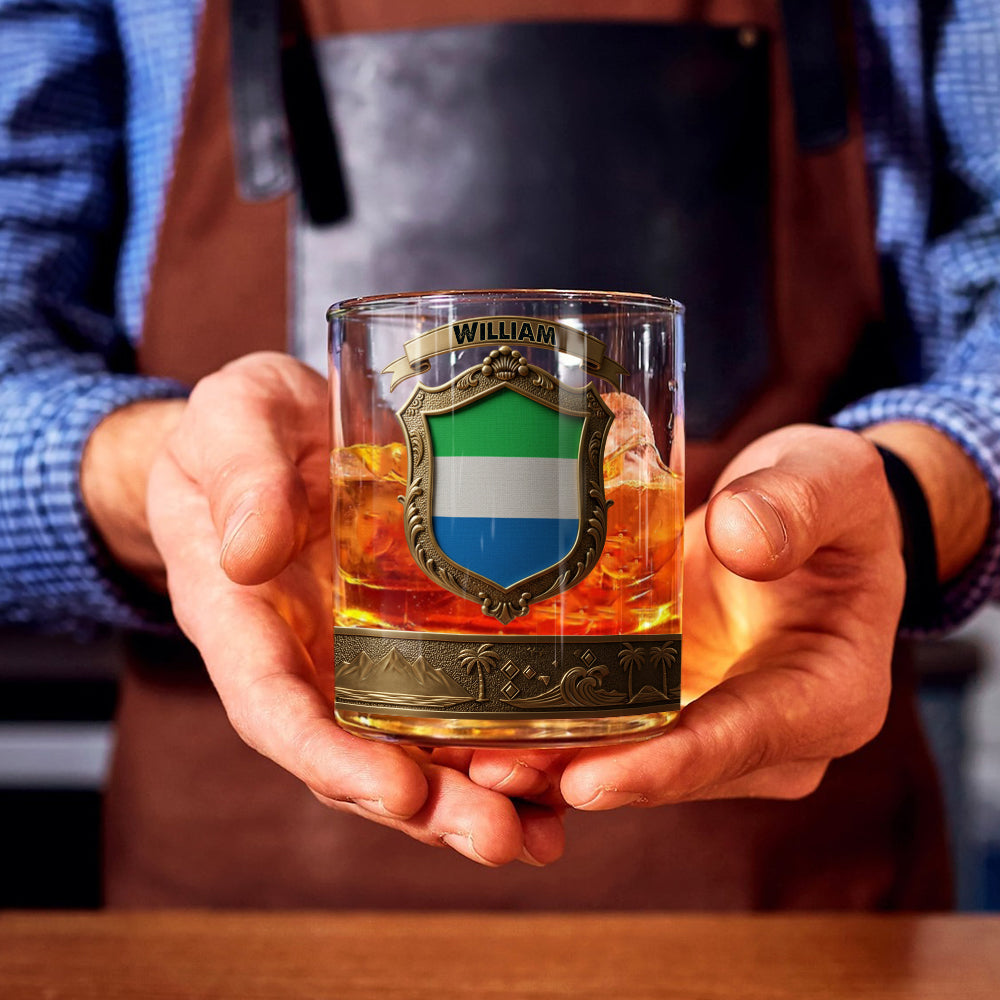 Flag of Sierra Leone - Personalized Expats Whiskey Glass