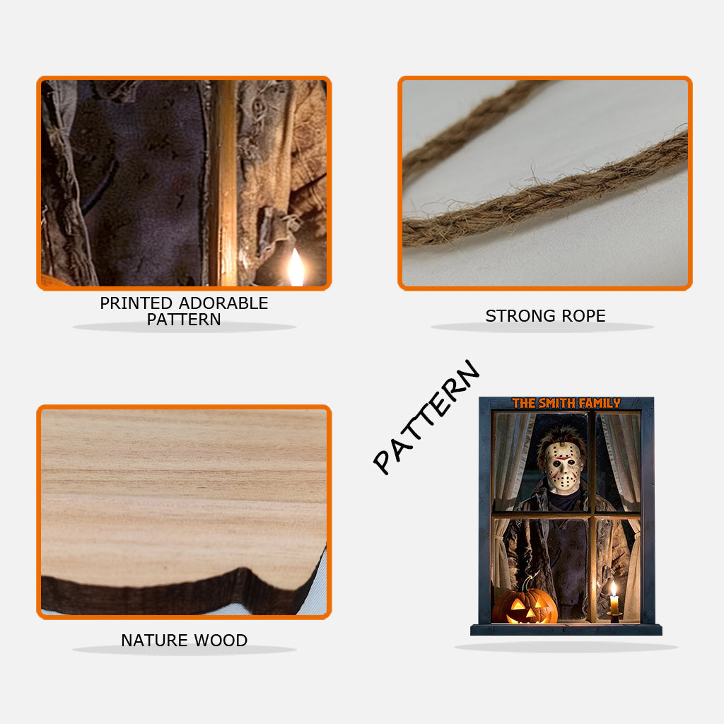 Halloween Vibes - Personalized Horror Character Custom Shaped Wood Sign