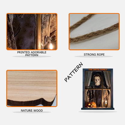 Halloween Vibes - Personalized Horror Character Custom Shaped Wood Sign