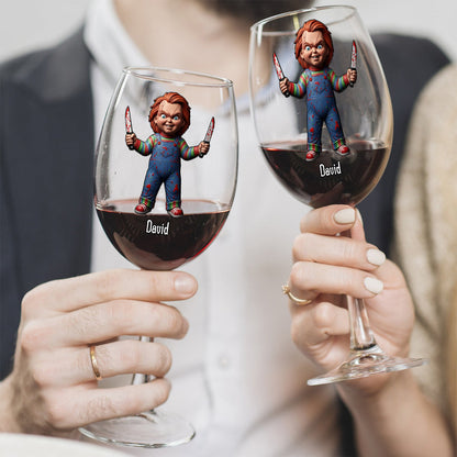 Horrors Characters - Personalized Horror Character Wine Glass With Long Stem