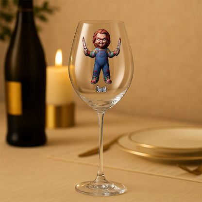 Horrors Characters - Personalized Horror Character Wine Glass With Long Stem