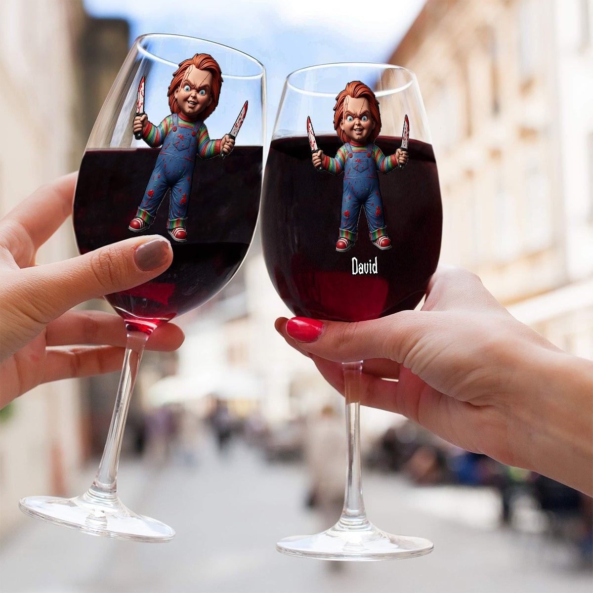Horrors Characters - Personalized Horror Character Wine Glass With Long Stem