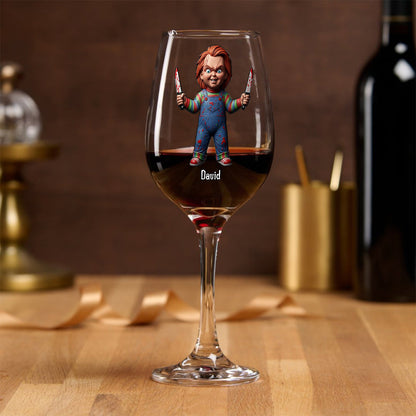 Horrors Characters - Personalized Horror Character Wine Glass With Long Stem