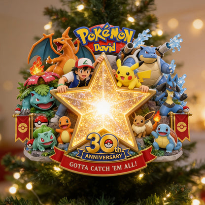 Get Them All - Personalized Monster Trainer LED Light Tree Topper