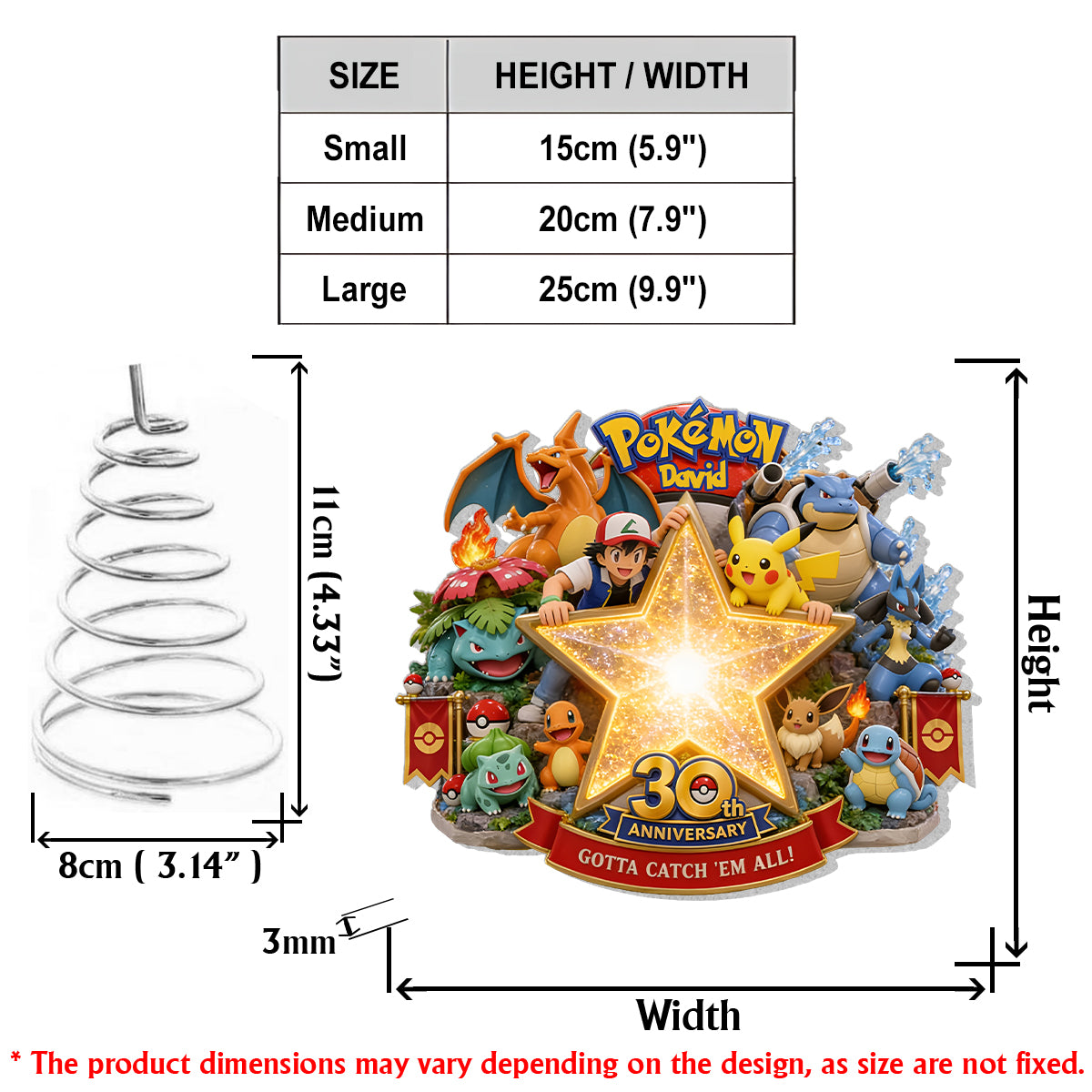 Get Them All - Personalized Monster Trainer LED Light Tree Topper