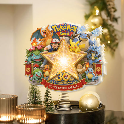 Get Them All - Personalized Monster Trainer LED Light Tree Topper