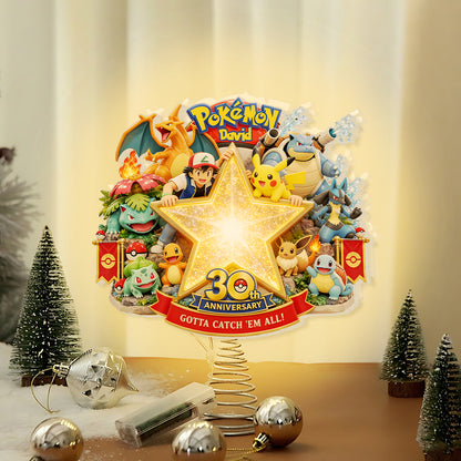Get Them All - Personalized Monster Trainer LED Light Tree Topper