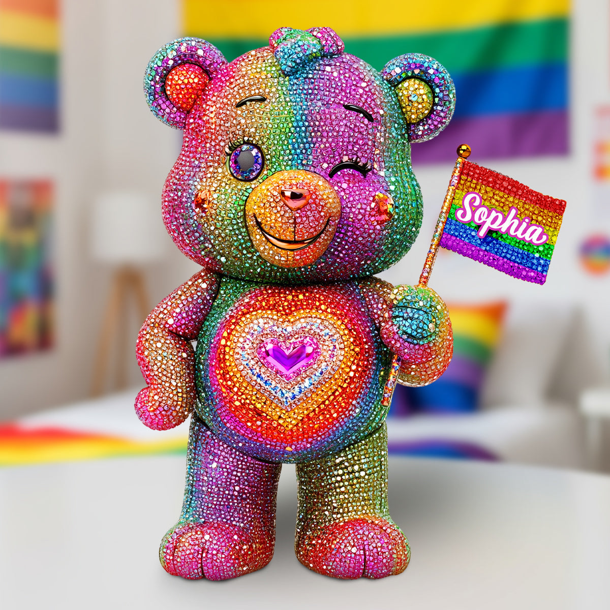Pride Bear - Personalized LGBT Support Custom Shaped Acrylic Plaque