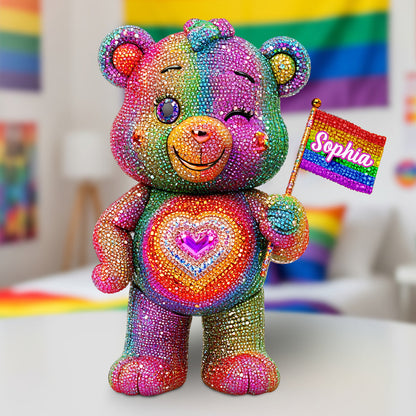 Pride Bear - Personalized LGBT Support Custom Shaped Acrylic Plaque