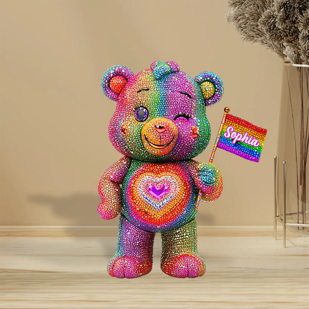 Pride Bear - Personalized LGBT Support Custom Shaped Acrylic Plaque
